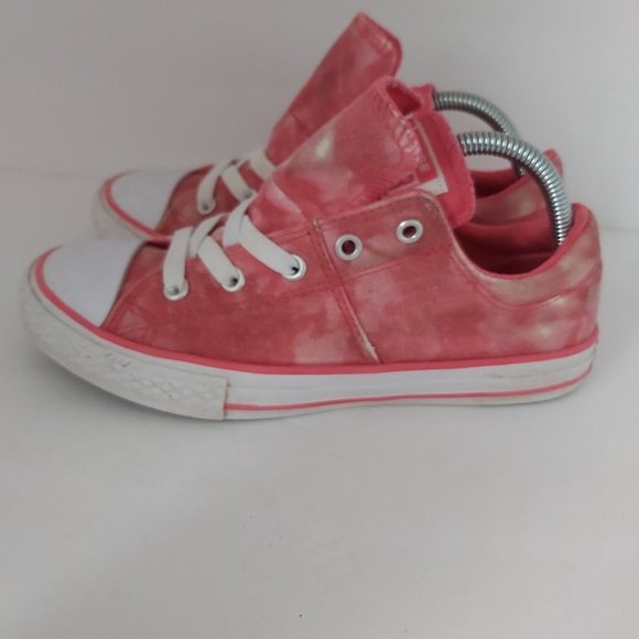 CONVERSE ALL STAR | Double Tongue Tye Dye Sneakers Pink White Size 2 - Picture 3 of 9